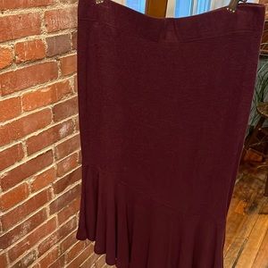 Maroon midi skirt